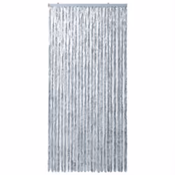 vidaXL Fly Curtain Door Curtain Fly Screen White and Grey 100x230 cm Chenille