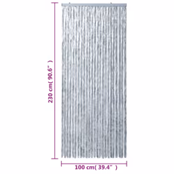 vidaXL Fly Curtain Door Curtain Fly Screen White and Grey 100x230 cm Chenille - Additional view 7