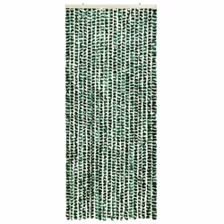 vidaXL Fly Curtain Door Curtain Fly Screen Green and White 90x200 cm Chenille - Additional view 2