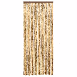 vidaXL Fly Curtain Door Curtain Fly Screen Beige and Brown 90x200 cm Chenille