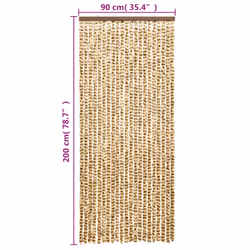 vidaXL Fly Curtain Door Curtain Fly Screen Beige and Brown 90x200 cm Chenille - Additional view 5