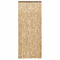 vidaXL Fly Curtain Door Curtain Fly Screen Beige and Brown 100x230 cm Chenille - Additional view 2