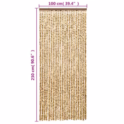 vidaXL Fly Curtain Door Curtain Fly Screen Beige and Brown 100x230 cm Chenille - Additional view 5