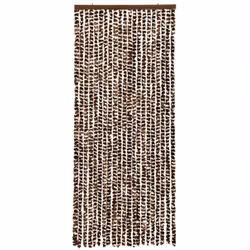 vidaXL Fly Curtain Door Curtain Fly Screen Brown and White 100x200 cm Chenille