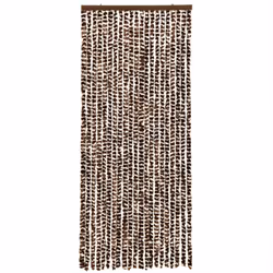 vidaXL Fly Curtain Door Curtain Fly Screen Brown and White 100x230 cm Chenille