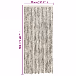 vidaXL Fly Curtain Fly Screen Light Grey and Dark Grey 90x200 cm Chenille - Additional view 5