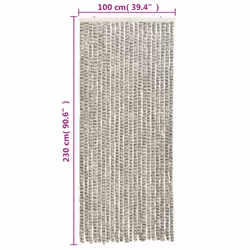 vidaXL Fly Curtain Fly Screen Light Grey and Dark Grey 100x230 cm Chenille - Additional view 5