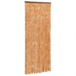 vidaXL Fly Curtain Door Curtain Fly Screen Ochre and White 90x200 cm Chenille