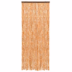 vidaXL Fly Curtain Door Curtain Fly Screen Ochre and White 90x200 cm Chenille