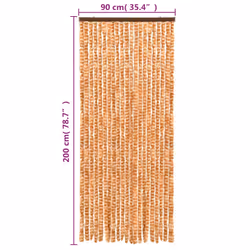 vidaXL Fly Curtain Door Curtain Fly Screen Ochre and White 90x200 cm Chenille