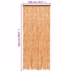 vidaXL Fly Curtain Door Curtain Fly Screen Ochre and White 100x230 cm Chenille