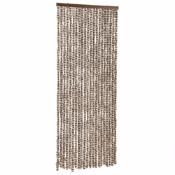 vidaXL Fly Curtain Door Curtain Fly Screen Fly Blind Insect Curtain Chenille - taupe and white, 56 x 200 cm