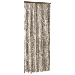 vidaXL Fly Curtain Door Curtain Fly Screen Fly Blind Insect Curtain Chenille - taupe and white, 56 x 200 cm