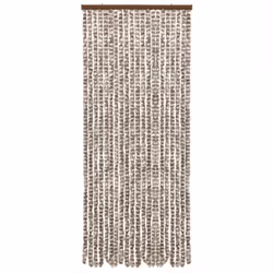 vidaXL Fly Curtain Door Curtain Fly Screen Fly Blind Insect Curtain Chenille - taupe and white, 56 x 200 cm