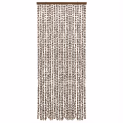 vidaXL Fly Curtain Door Curtain Fly Screen Taupe and White 90x200 cm Chenille - Additional view 2