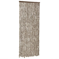 vidaXL Fly Curtain Door Curtain Fly Screen Taupe and White 100x200 cm Chenille