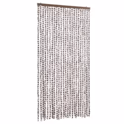 vidaXL Fly Curtain Door Curtain Fly Screen Fly Blind Insect Curtain Chenille - taupe and white, 100 x 230 cm