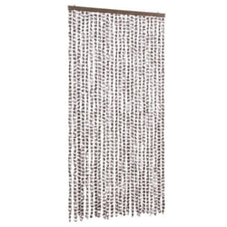 vidaXL Fly Curtain Door Curtain Fly Screen Fly Blind Insect Curtain Chenille - taupe and white, 100 x 230 cm