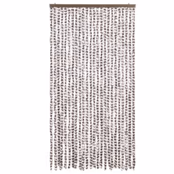 vidaXL Fly Curtain Door Curtain Fly Screen Fly Blind Insect Curtain Chenille - taupe and white, 100 x 230 cm
