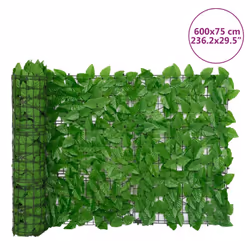 vidaXL Balcony Privacy Screen with Green Leaves Artificial Ivy Fence Screening
