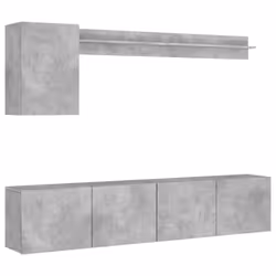 vidaXL TV Wall Units 5 Piece Floating TV Unit Stand Engineered Wood - concrete grey