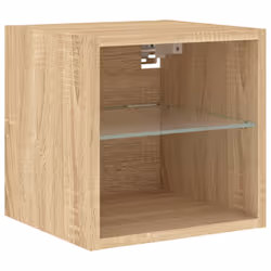 vidaXL TV Wall Units 7 Piece with LED Wall Mounted TV Cabinet Engineered Wood - sonoma oak - Additional view 6