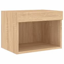 vidaXL TV Wall Units 7 Piece with LED Wall Mounted TV Cabinet Engineered Wood - sonoma oak - Additional view 7