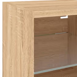 vidaXL TV Wall Units 7 Piece with LED Wall Mounted TV Cabinet Engineered Wood - sonoma oak - Additional view 8