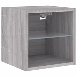 vidaXL TV Wall Units 7 Piece with LED Wall Mounted TV Cabinet Engineered Wood - grey sonoma - Additional view 6
