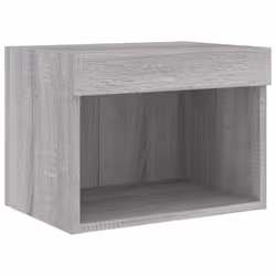 vidaXL TV Wall Units 7 Piece with LED Wall Mounted TV Cabinet Engineered Wood - grey sonoma - Additional view 7