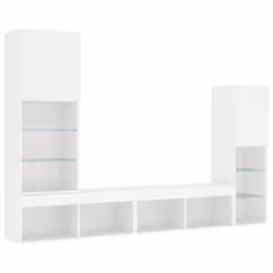 vidaXL 4 Piece TV Wall Units with LED White Engineered Wood - Additional view 2