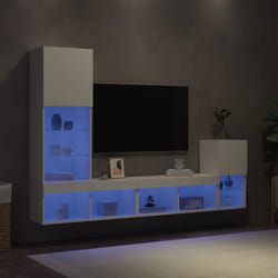 vidaXL 4 Piece TV Wall Units with LED White Engineered Wood