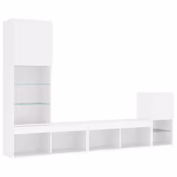 vidaXL 4 Piece TV Wall Units with LED White Engineered Wood