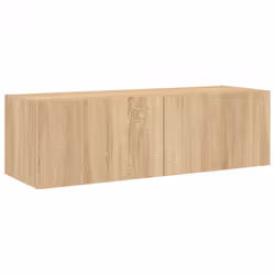 vidaXL TV Wall Cabinets with LED Lights 3 Piece Floating TV Wall Unit TV Stand - sonoma oak - Additional view 8