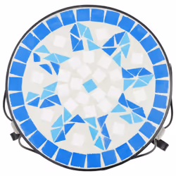 vidaXL Mosaic Tables Ceramic Tables Garden Balcony Plant Stand Flower Table - blue - Additional view 4
