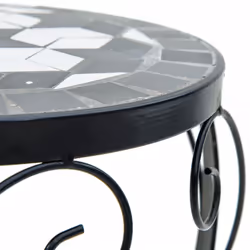 vidaXL Mosaic Tables Ceramic Tables Garden Balcony Plant Stand Flower Table - black - Additional view 6