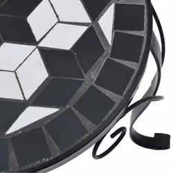 vidaXL Mosaic Tables Ceramic Tables Garden Balcony Plant Stand Flower Table - black - Additional view 7
