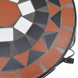 vidaXL Mosaic Tables Ceramic Tables Garden Balcony Plant Stand Flower Table - terracotta and black - Additional view 7