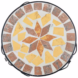 vidaXL Mosaic Tables Ceramic Tables Garden Balcony Plant Stand Flower Table - terracotta and white - Additional view 4