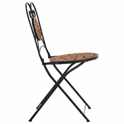 vidaXL Bistro Chairs Foldable Outdoor Chair Dining Pub Chair 2 pcs Ceramic - terracotta - Additional view 5