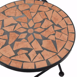 vidaXL Bistro Chairs Foldable Outdoor Chair Dining Pub Chair 2 pcs Ceramic - terracotta - Additional view 8