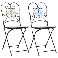 VidaXL 4003404 outdoor chair Terrace Ceramic, Iron Blue, White