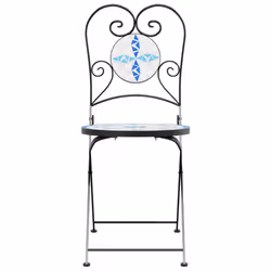 VidaXL 4003404 outdoor chair Terrace Ceramic, Iron Blue, White - Additional view 4