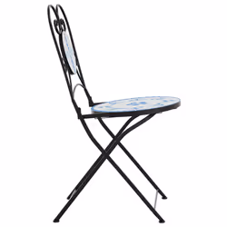 VidaXL 4003404 outdoor chair Terrace Ceramic, Iron Blue, White - Additional view 6