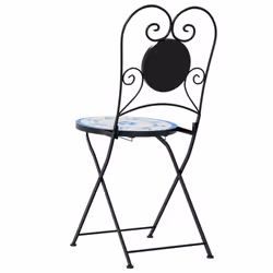 VidaXL 4003404 outdoor chair Terrace Ceramic, Iron Blue, White - Additional view 7