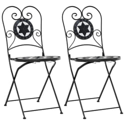VidaXL 4003405 outdoor chair Terrace Ceramic, Iron Black, White