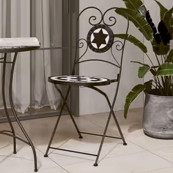 VidaXL 4003405 outdoor chair Terrace Ceramic, Iron Black, White