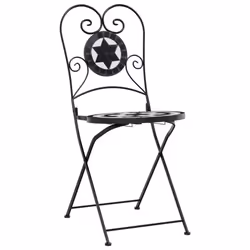 VidaXL 4003405 outdoor chair Terrace Ceramic, Iron Black, White - Additional view 4
