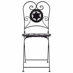 VidaXL 4003405 outdoor chair Terrace Ceramic, Iron Black, White - Additional view 5