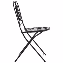 VidaXL 4003405 outdoor chair Terrace Ceramic, Iron Black, White - Additional view 6